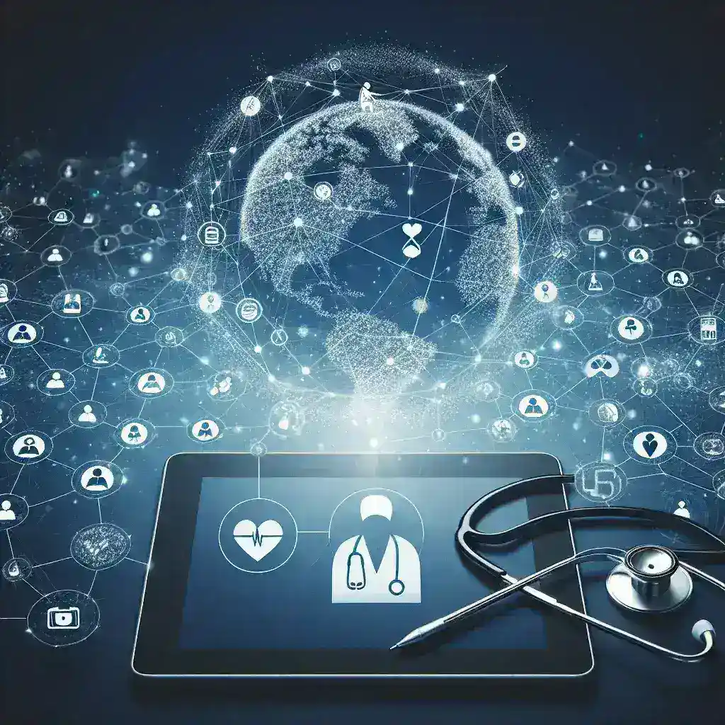 "Paciente utilizando plataforma de saúde digital para se conectar rapidamente a especialistas médicos, ilustrando a facilidade de acesso à telemedicina."